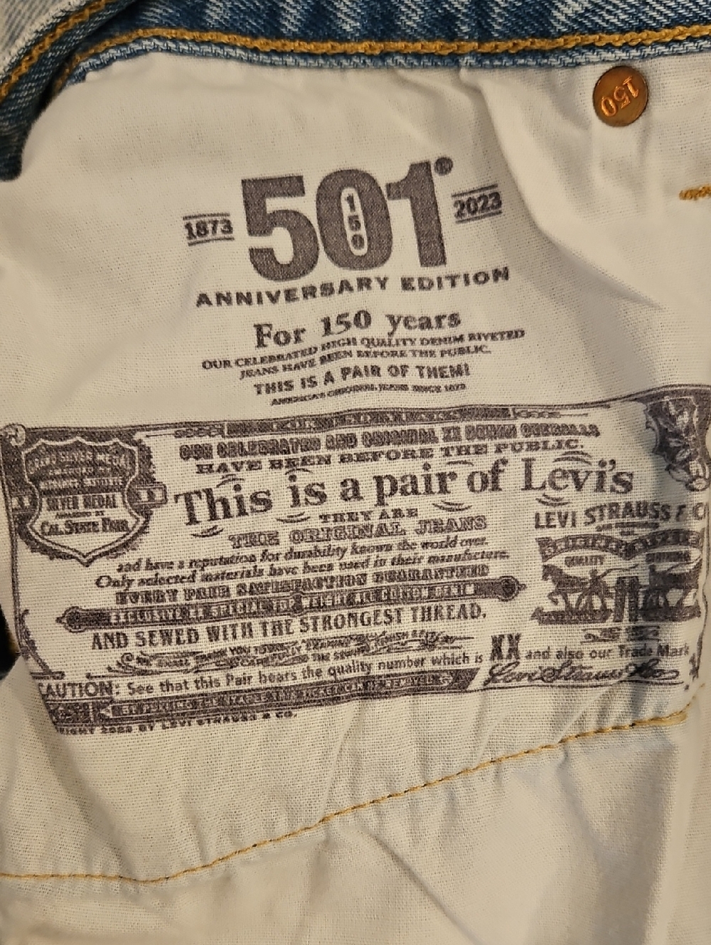 Levi's 501 Original High Rise Straight Leg Jeans Limited Edition - Picture 3 of 13